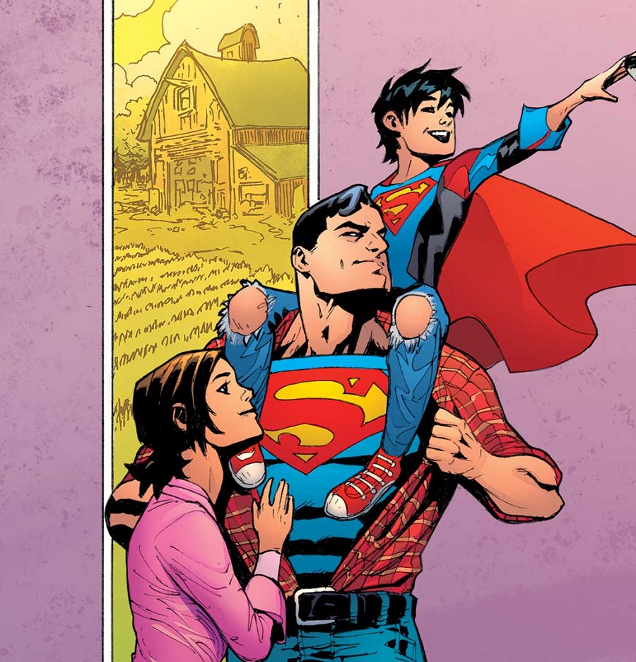 The Super family on their farm, from the pages of DC Comics.