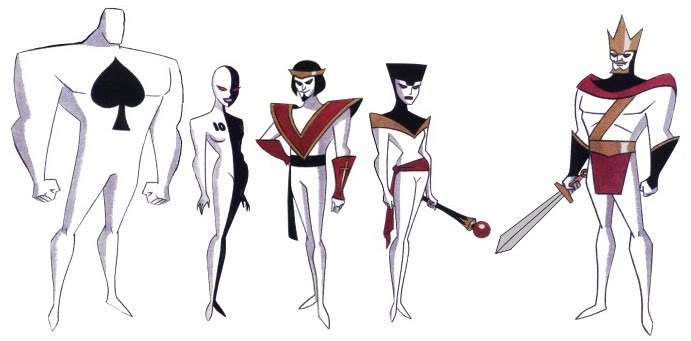 The members of the Royal Flush Gang, as they appeared on the DC animated universe created by Bruce Timm.