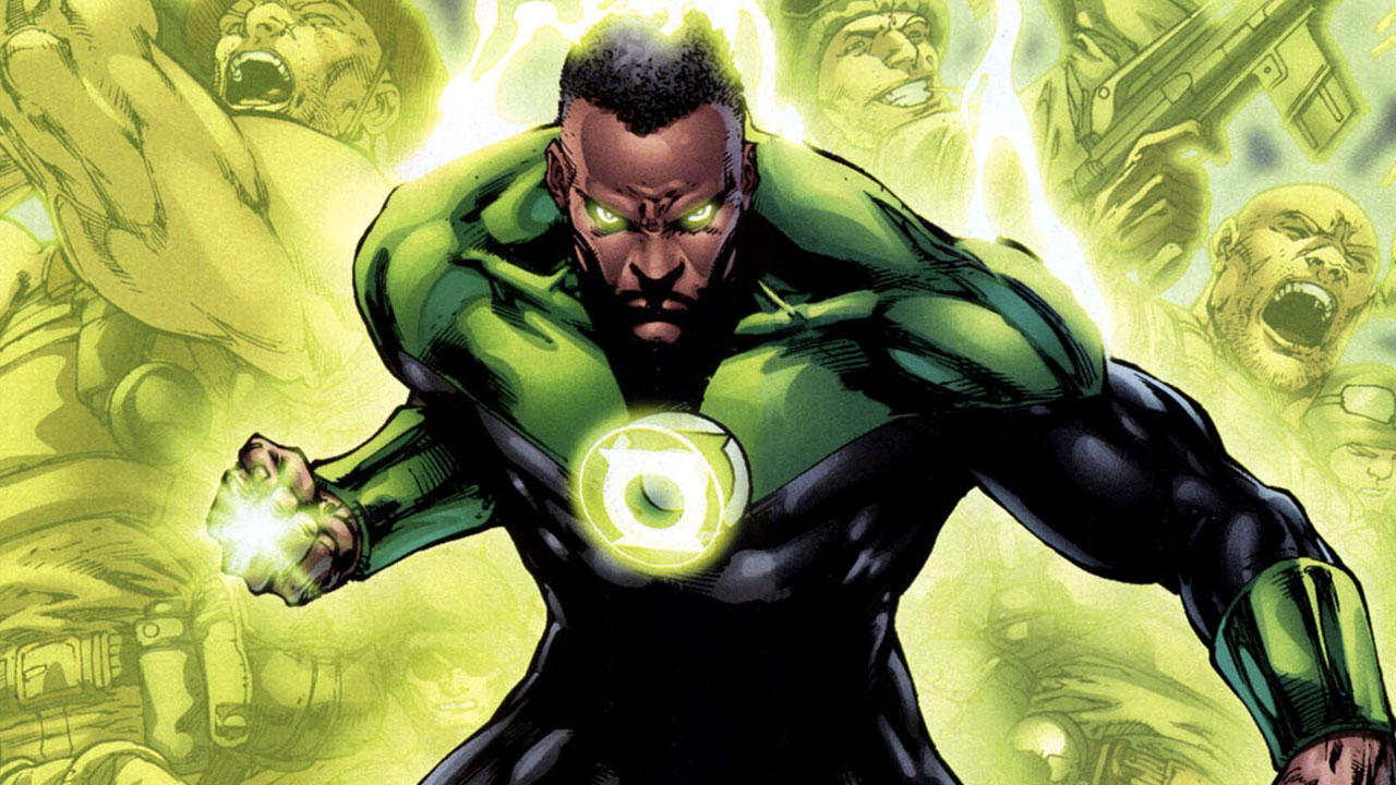 John Stewart, DC Comics' first African American hero, and the Green Lantern known best to fans of TV's Justice League animated series.