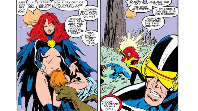 The scantily clad Goblin Queen in X-Men comics.