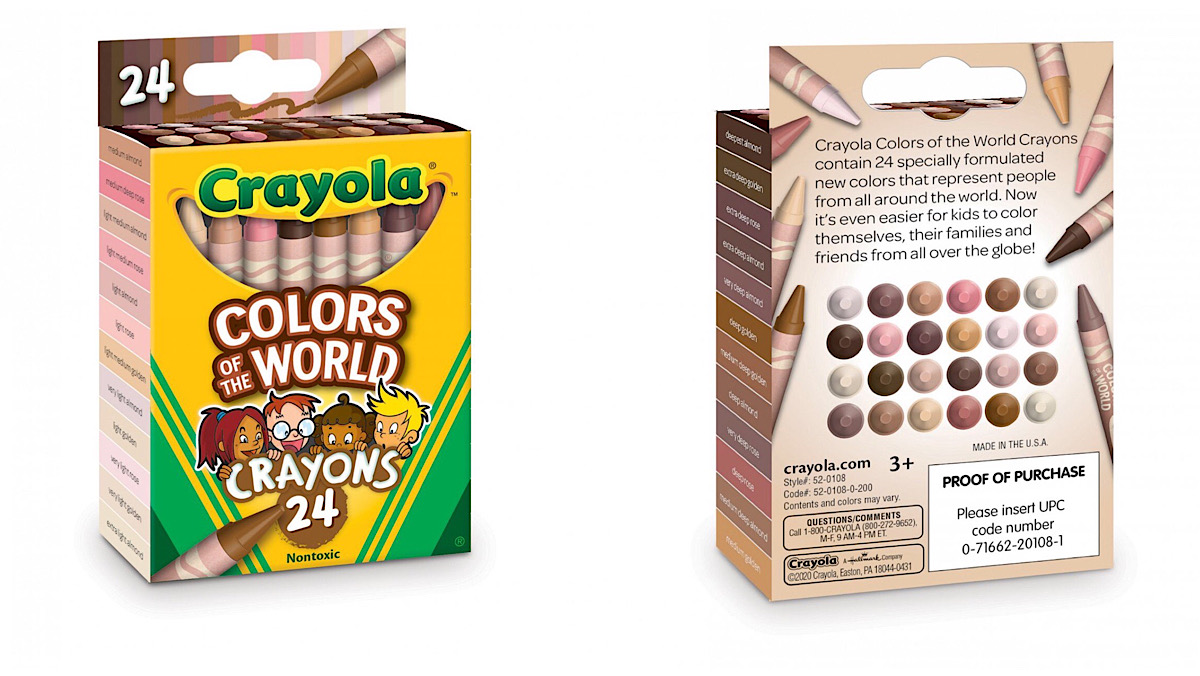 Box for Crayolas Color of the World skin tone crayons.