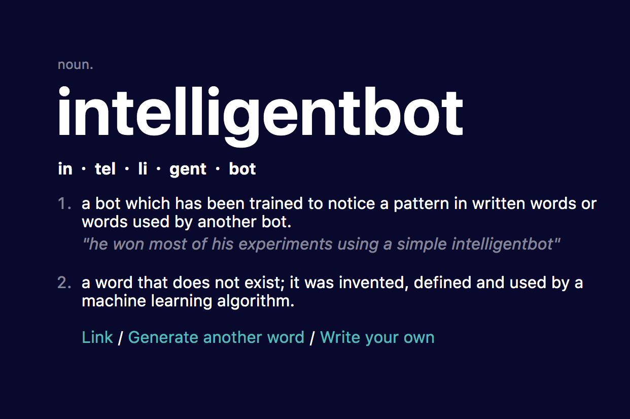 This AI dictionary is able to come up with completely novel words and definitions.