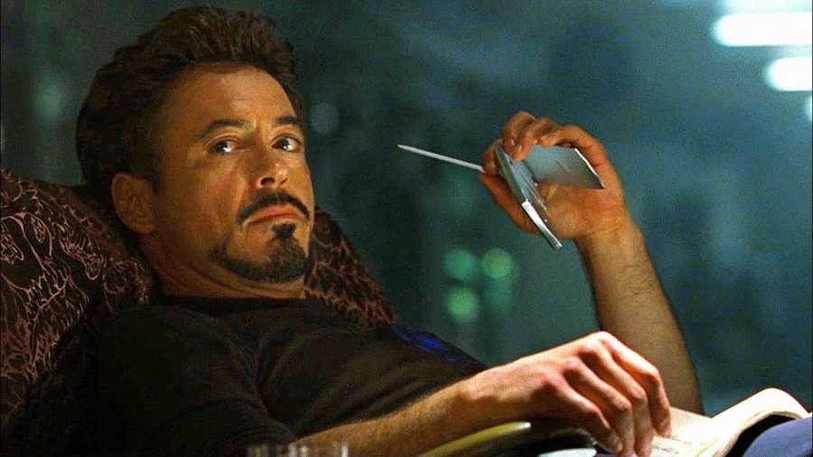 tony stark watching a video in iron man 2