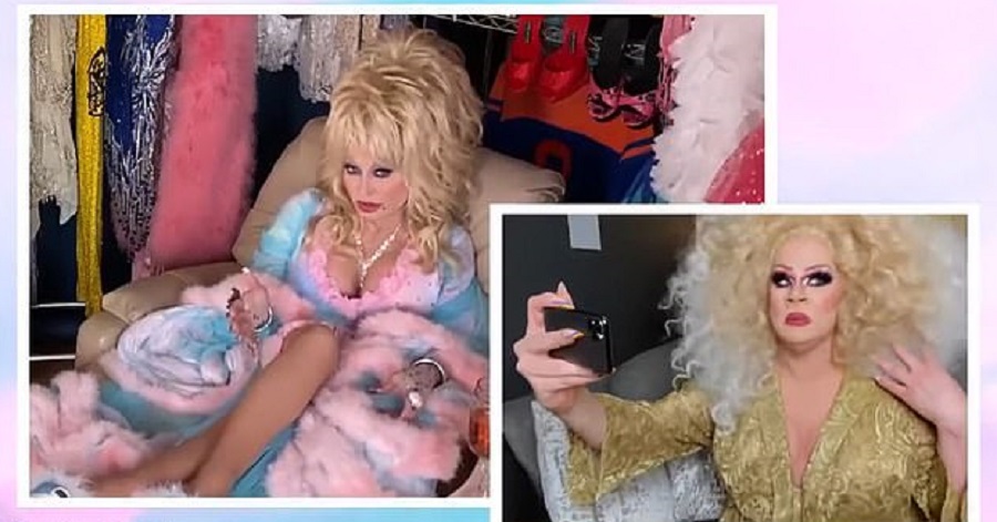 Dolly Parton lounges luxuriously and Nina West takes a selfie