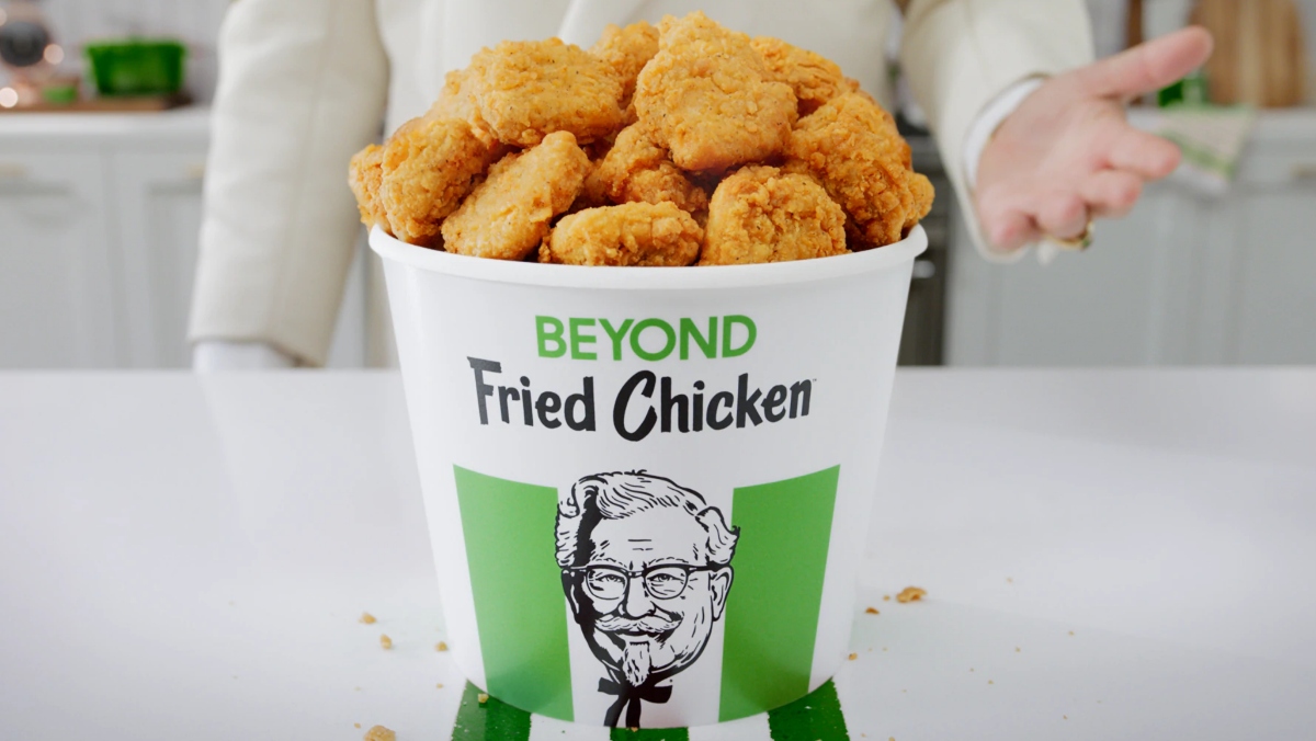 KFC is testing plant-based "chicken" nuggets in California for a limited time.