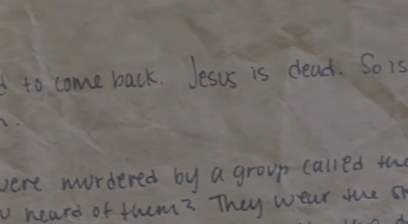 A letter to The Walking Dead character Maggie saying Jesus is dead