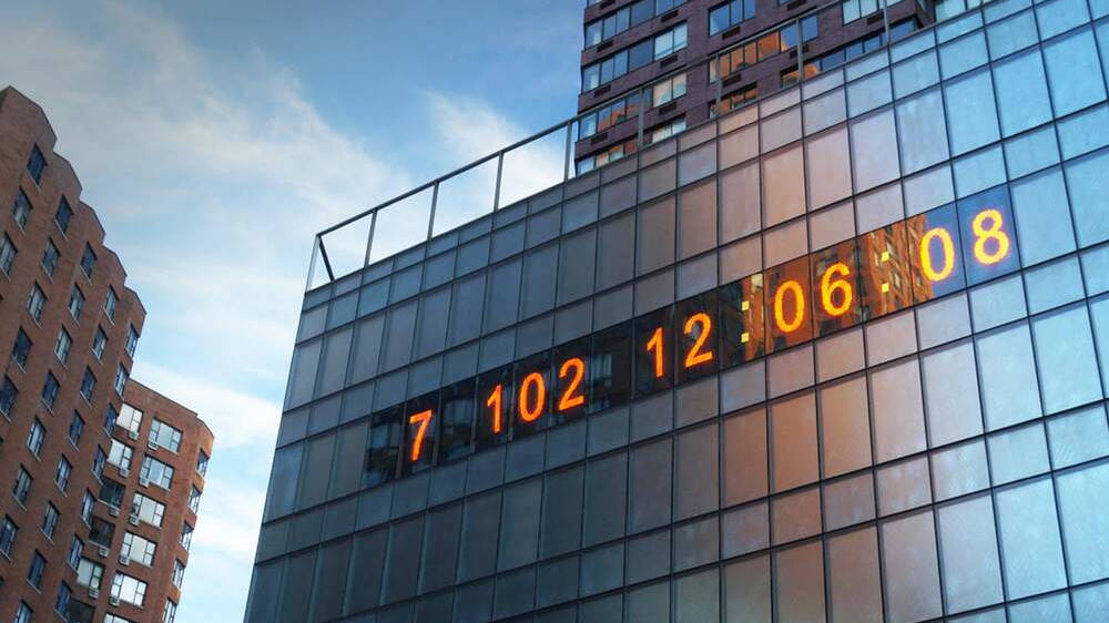 A ClimateClock in Union Square now counts down until humanity runs out of its so-called carbon budget.