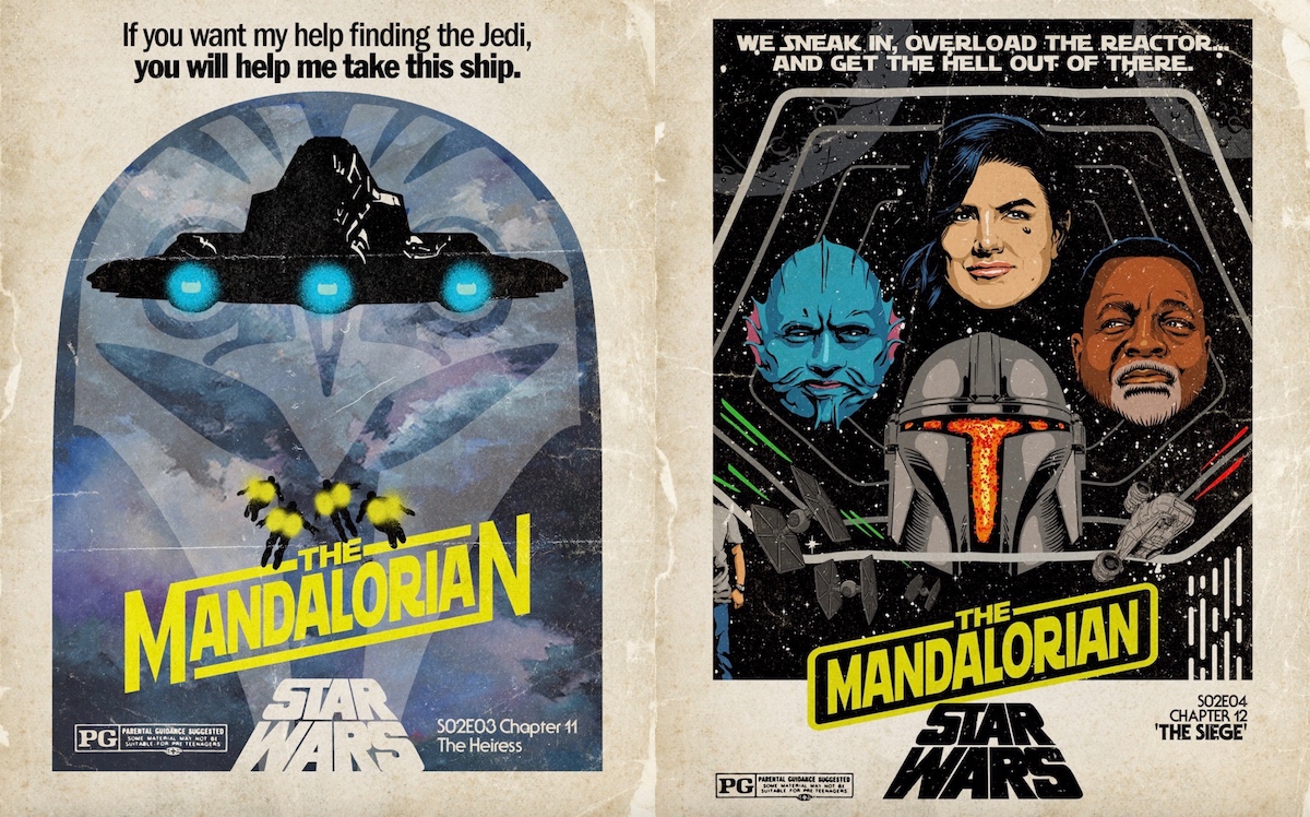 Artist Creates Retro Posters for THE MANDALORIAN Episodes_2