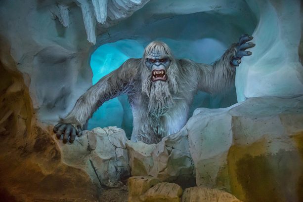 The Matterhorn Bobsleds at Disneyland feature a rather fearsome Yeti. 