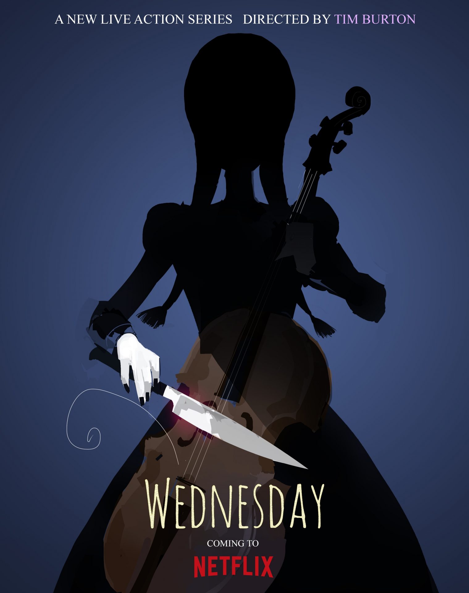 Key art for Netflix's upcoming Wednesday Addams series, simply titled Wednesday.