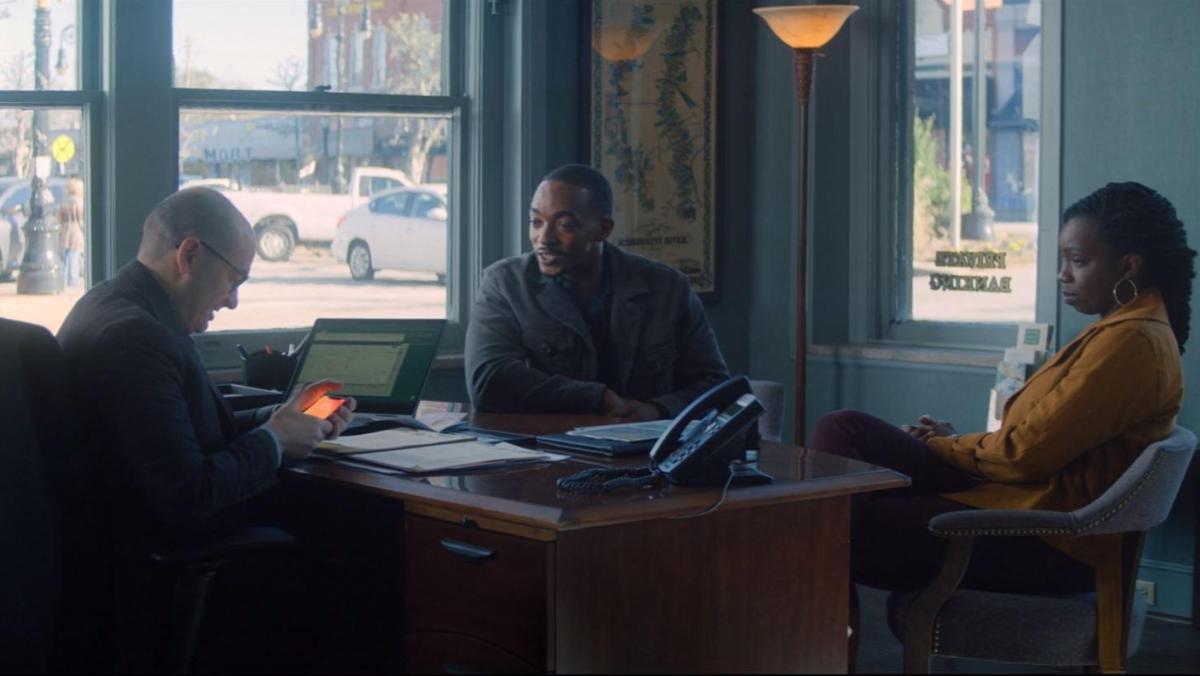 Sam and his sister in the bank asking for a loan