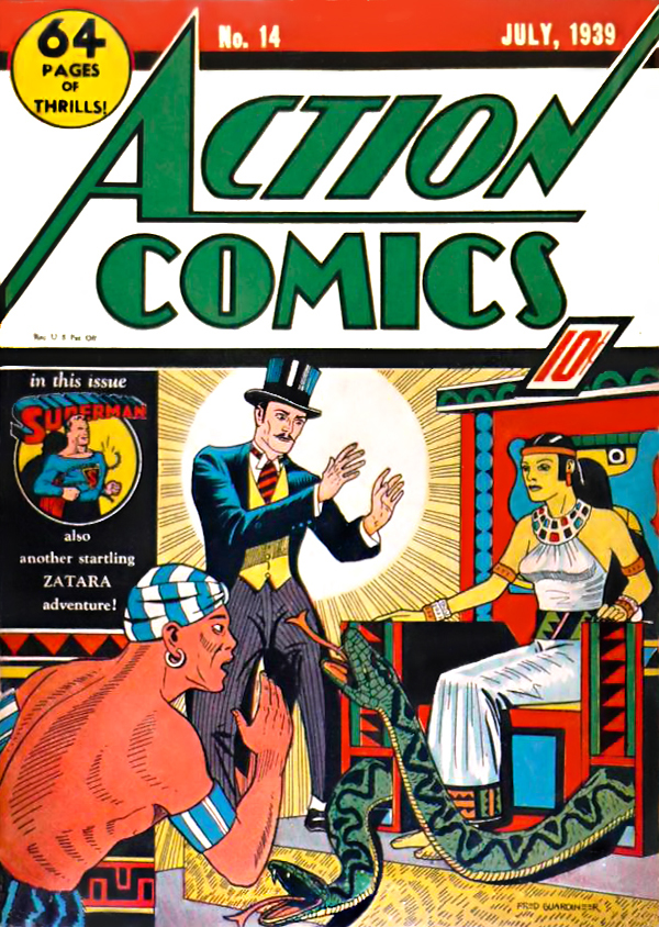 Action Comics #14 from 1939 was one of the rare time Zatara took the cover from Superman.