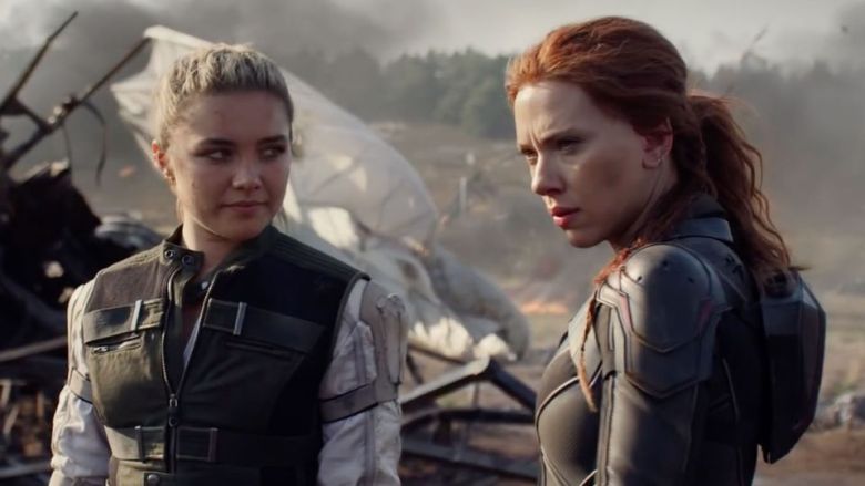 Florence Pugh and Scarlett Johansson in Black Widow.