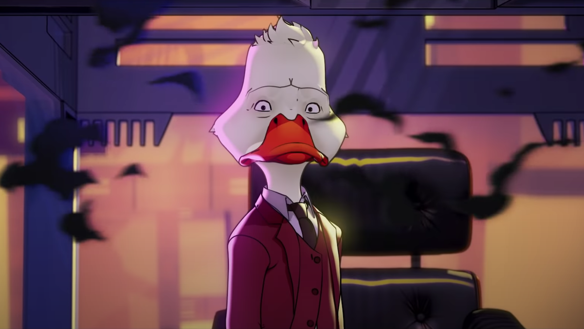 An animated Howard the Duck from Marvel's What If...? trailer