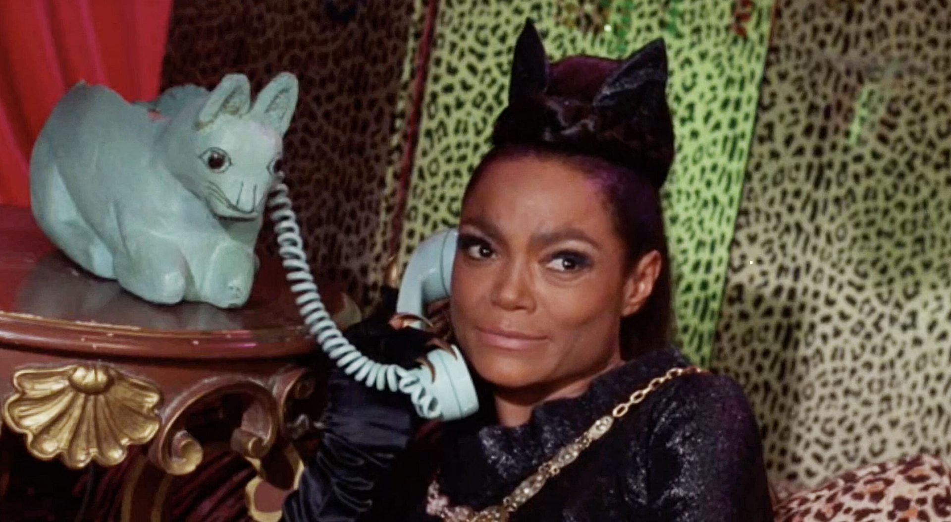 Eartha Kitt's Catwoman on the phone in Batman