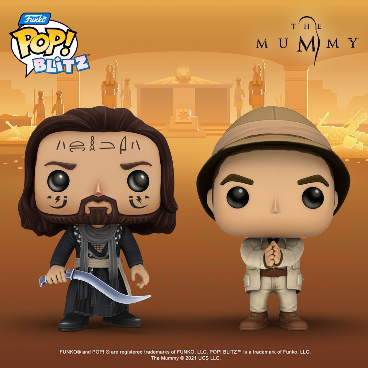 A look at five characters from the film, The Mummy, as digital Funk Pop figurines.