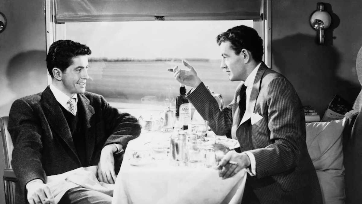 Farley Granger and Robert Walker in Alfred Hitchcock's Strangers on a Train