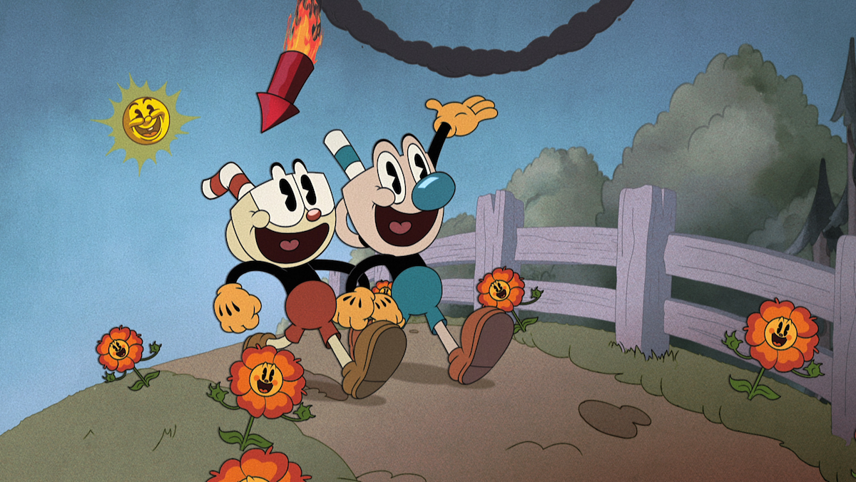 Men's The Cuphead Show! Mugman Ms. Chalice and Cuphead Sketch