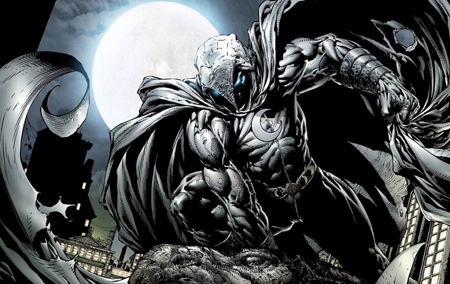 David Finch's 2006 "spooky" redesign of Moon Knight. This Moon Knight costume is all white and silver.