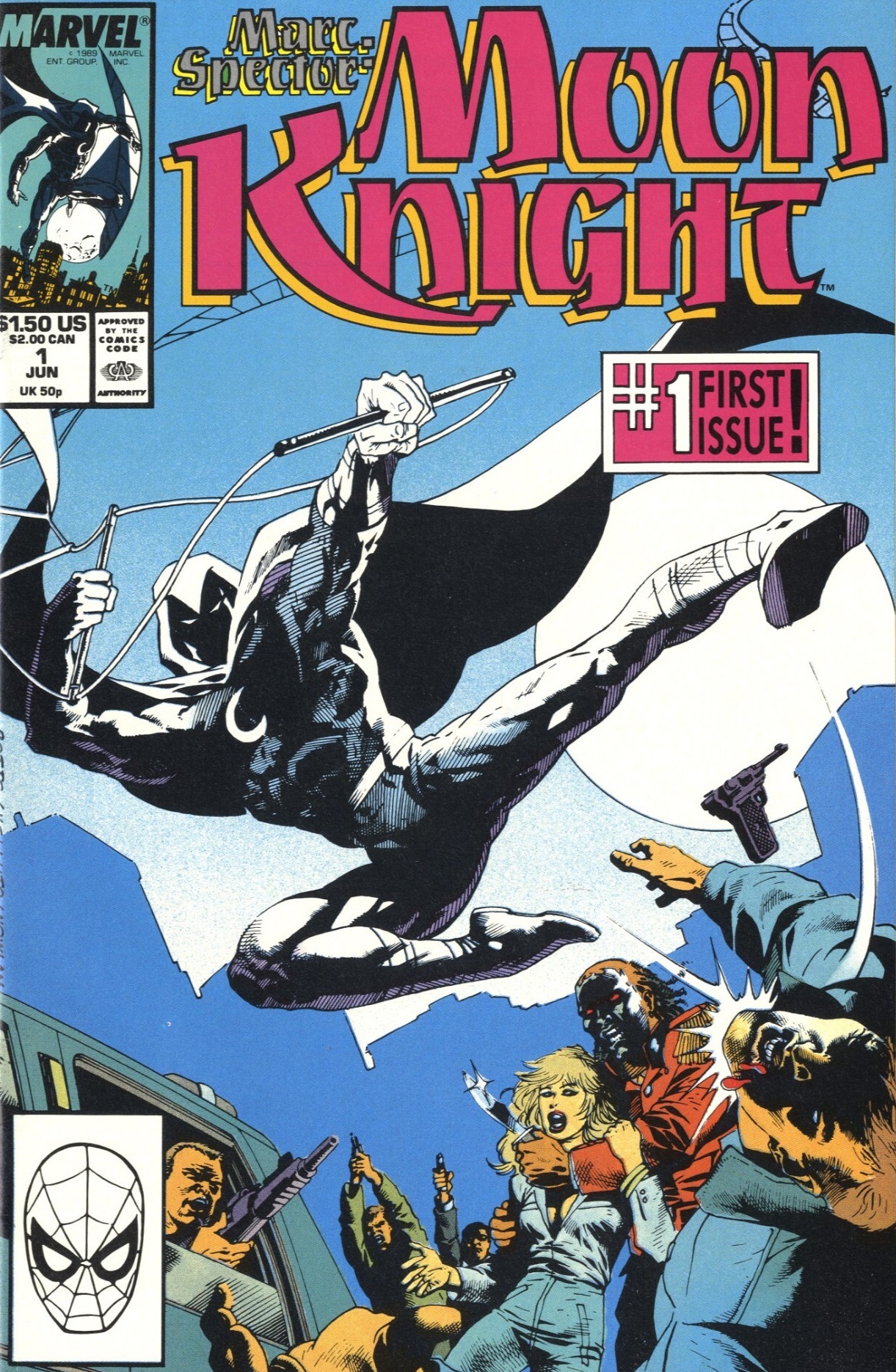 The cover for 1989's Marc Spector: Moon Knight ongoing series.