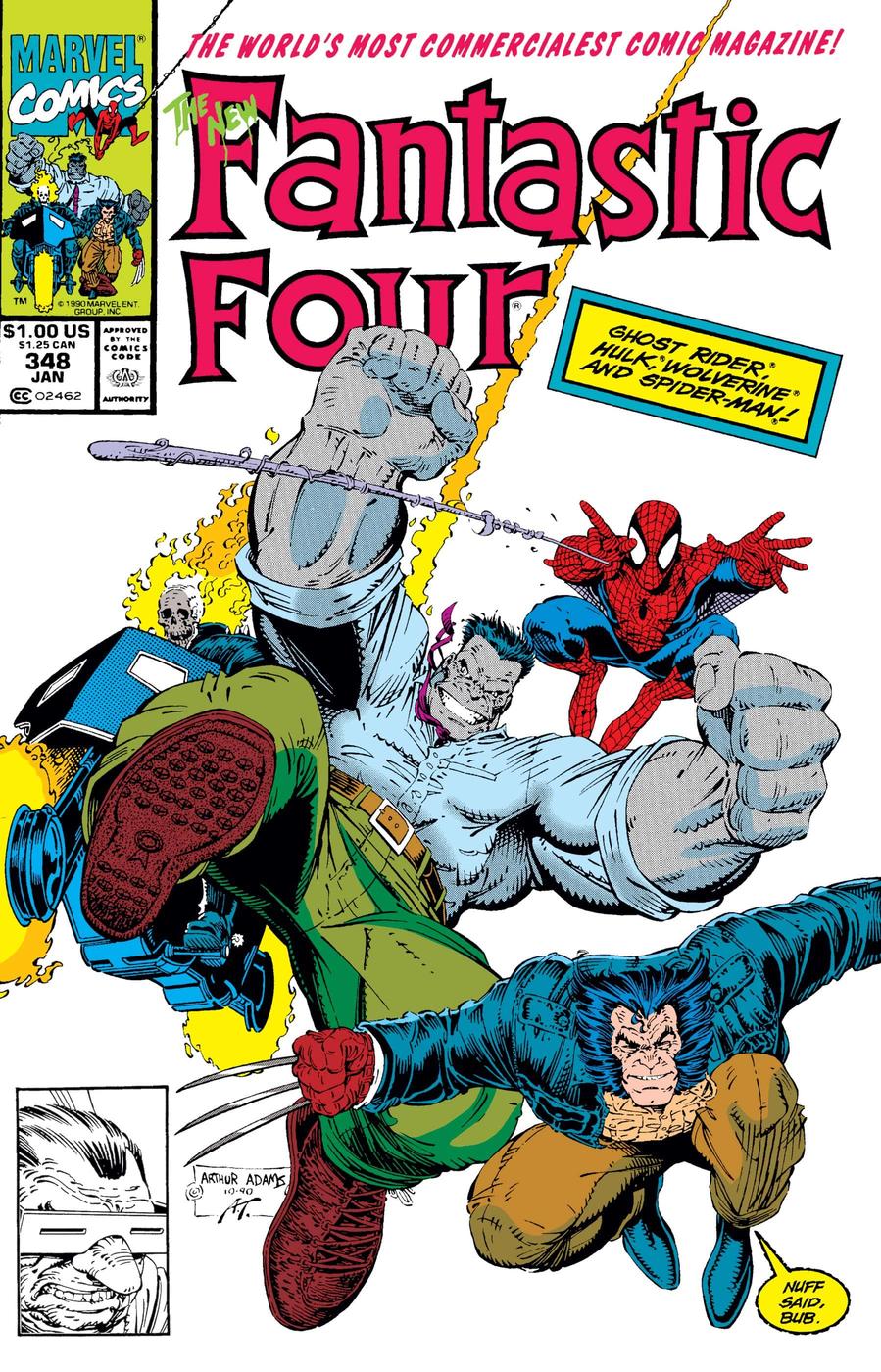 Cover art for 1991's Fantastic Four #348 by Art Adams.