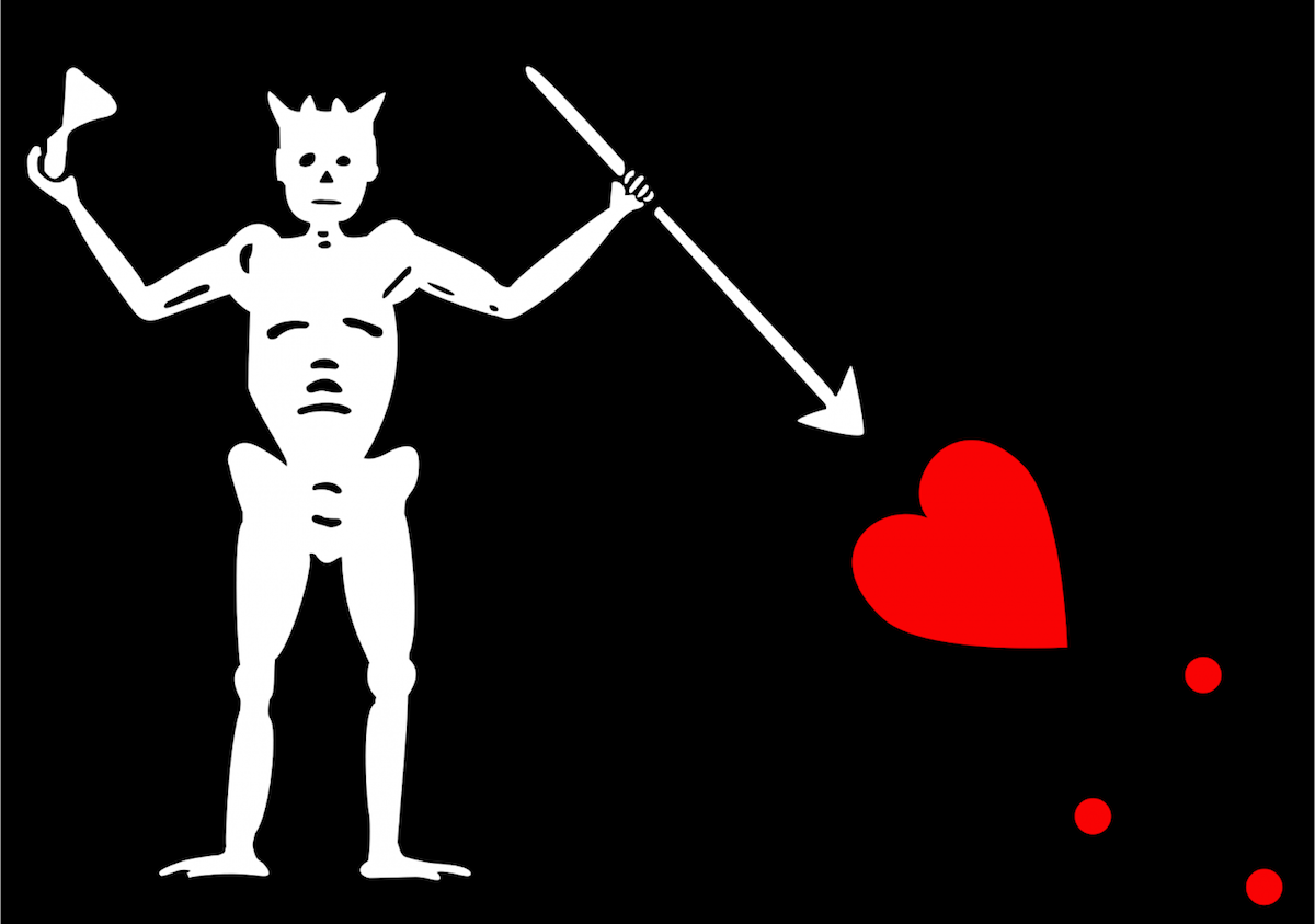 An artist Rendering of Blackbeard's Flag