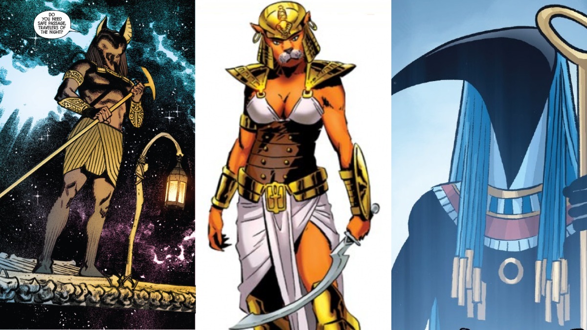 Anubis, Sekhmet, and Thoth from Marvel Comics