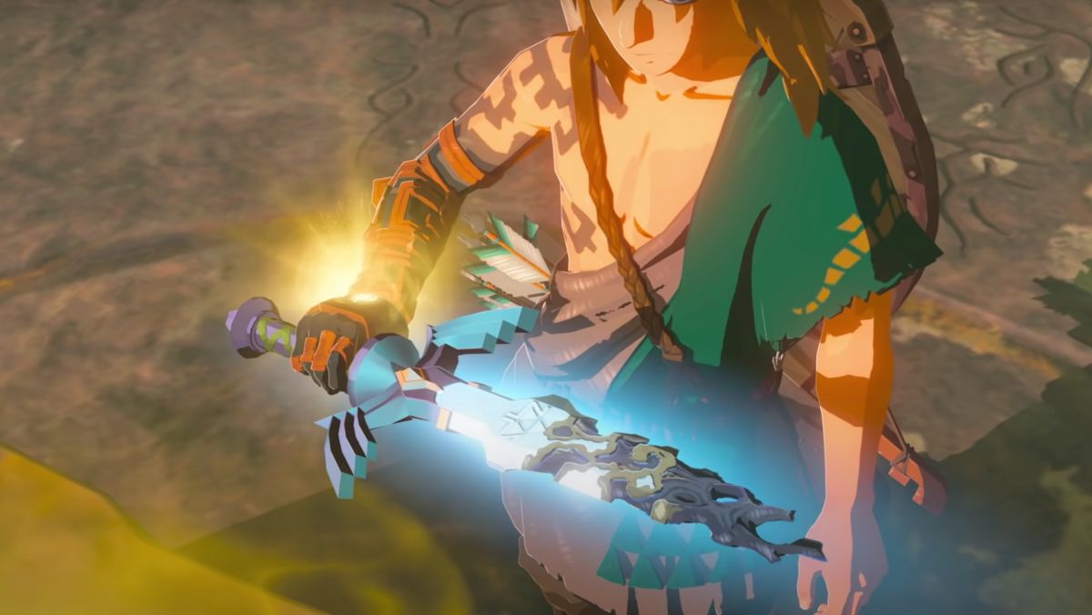 Zelda Breath of the Wild 2's release date has been delayed. Link holding a decaying Master Sword