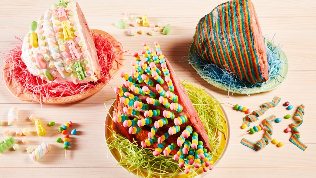 Reynolds Wrap's three candied Easter hams covered in different sweets