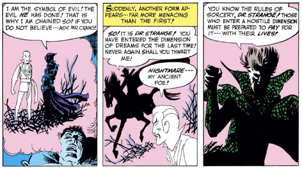 Nightmare in his first Marvel Comics appearance, in the very first Doctor Strange story.