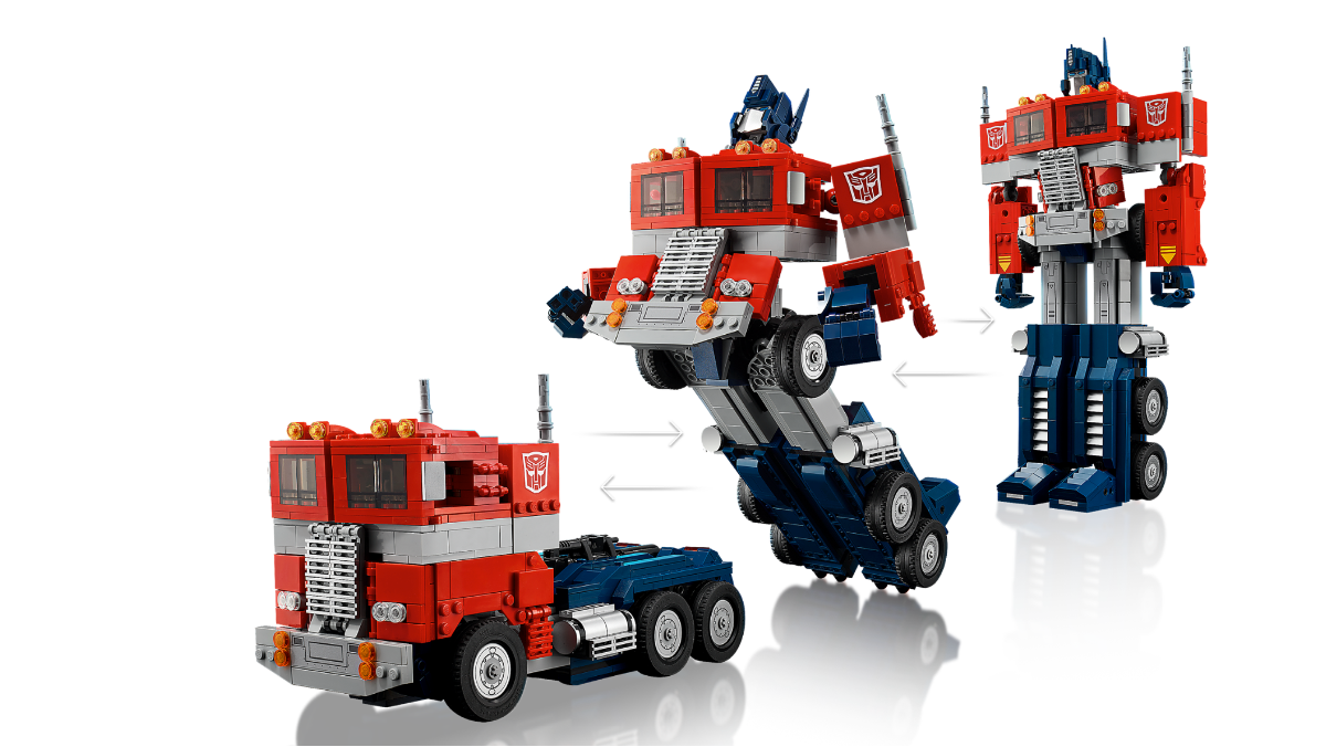 LEGO Transformers Optimus Prime shifting from robot to truck form