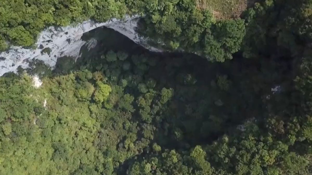 Giant sinkhole with a forest at the bottom discovered in China