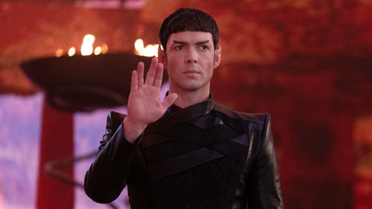 Ethan Peck as Spock in Strange New Worlds'm Time Amok.