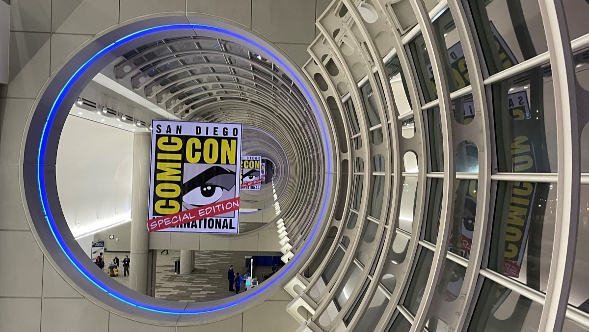 San Diego Comic Con Special Edition logo in the convention center