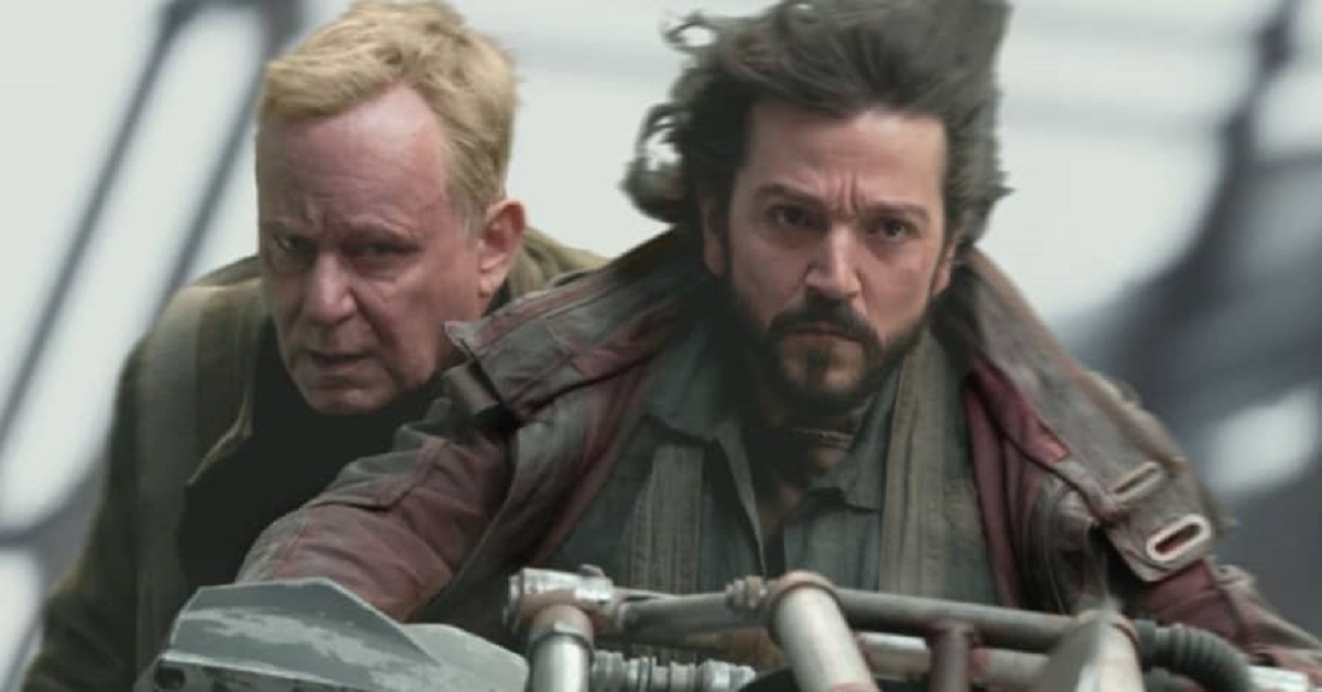 Diego Luna in a speeder chase in the trailer for Andor.