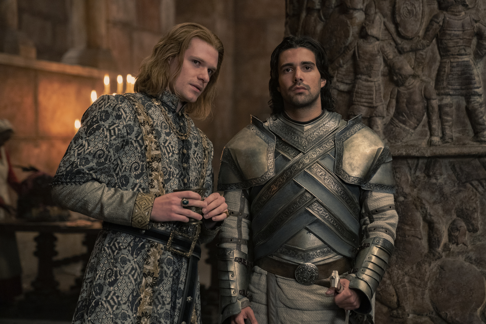 Cristian Cole talking to Laenor's lover Joffery before he attacks at Rhaenyra's wedding