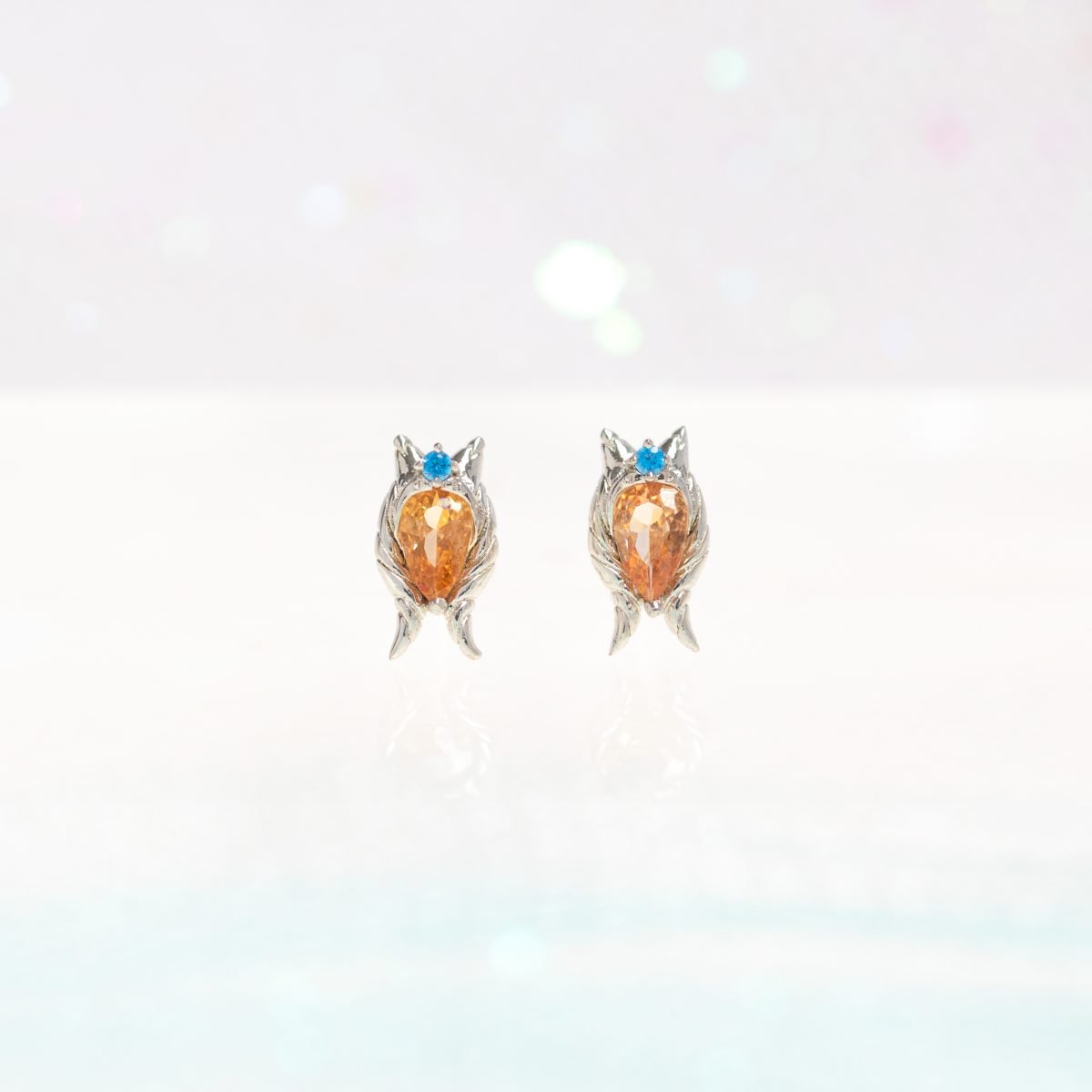 Silver Star Wars earrings depicting Ahsoka Tano