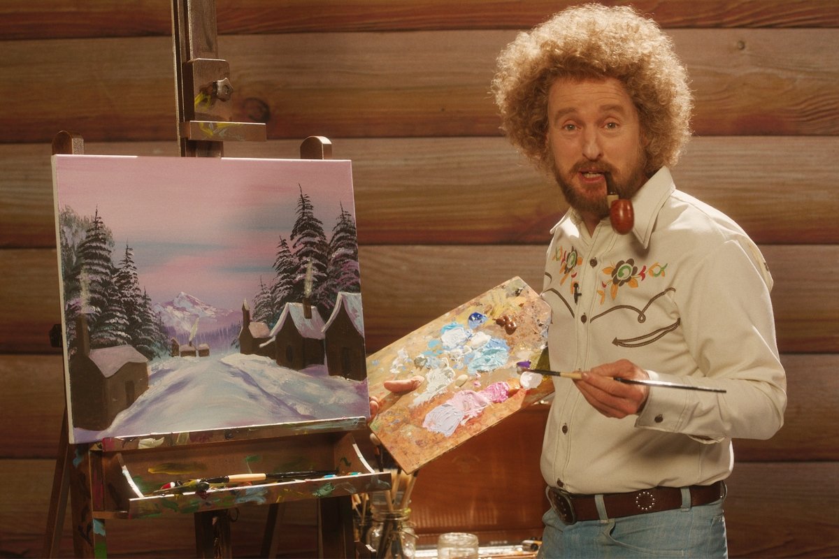 Owen Wilson channels Bob Ross in the movie Paint