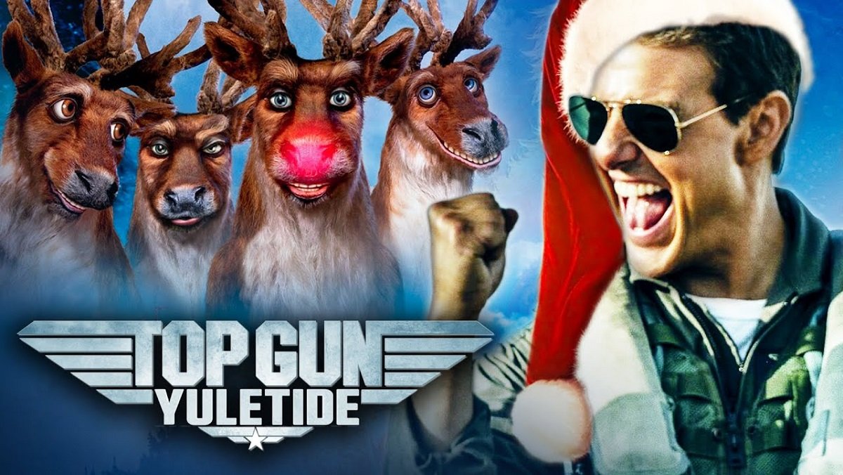 Santa Tom Cruise and his reindeer in Top Gun: Maverick - Yuletide.