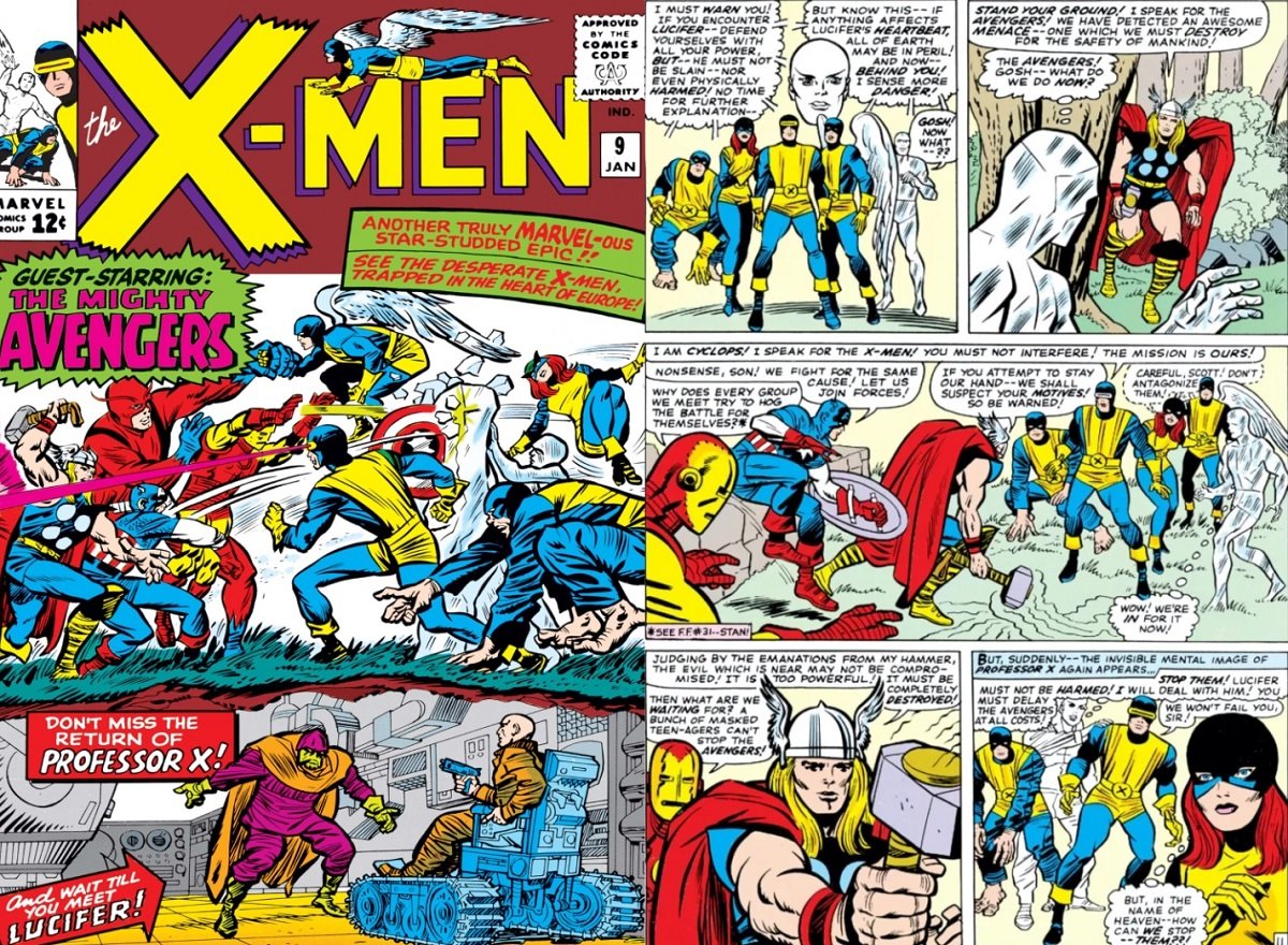 X-Men #9 from 1965, the first official X-Men/Avengers crossover.