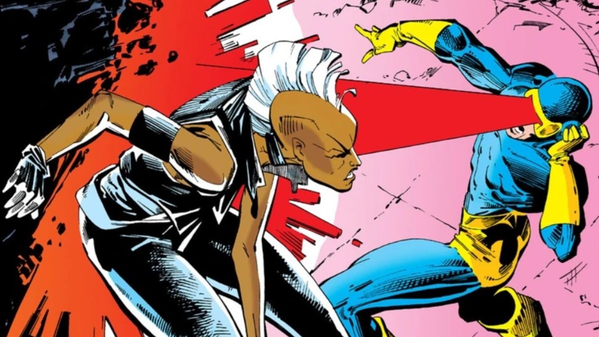 Cyclops duels Storm over the right to lead the X-Men in Uncanny X-Men #201, art by Michael Golden.