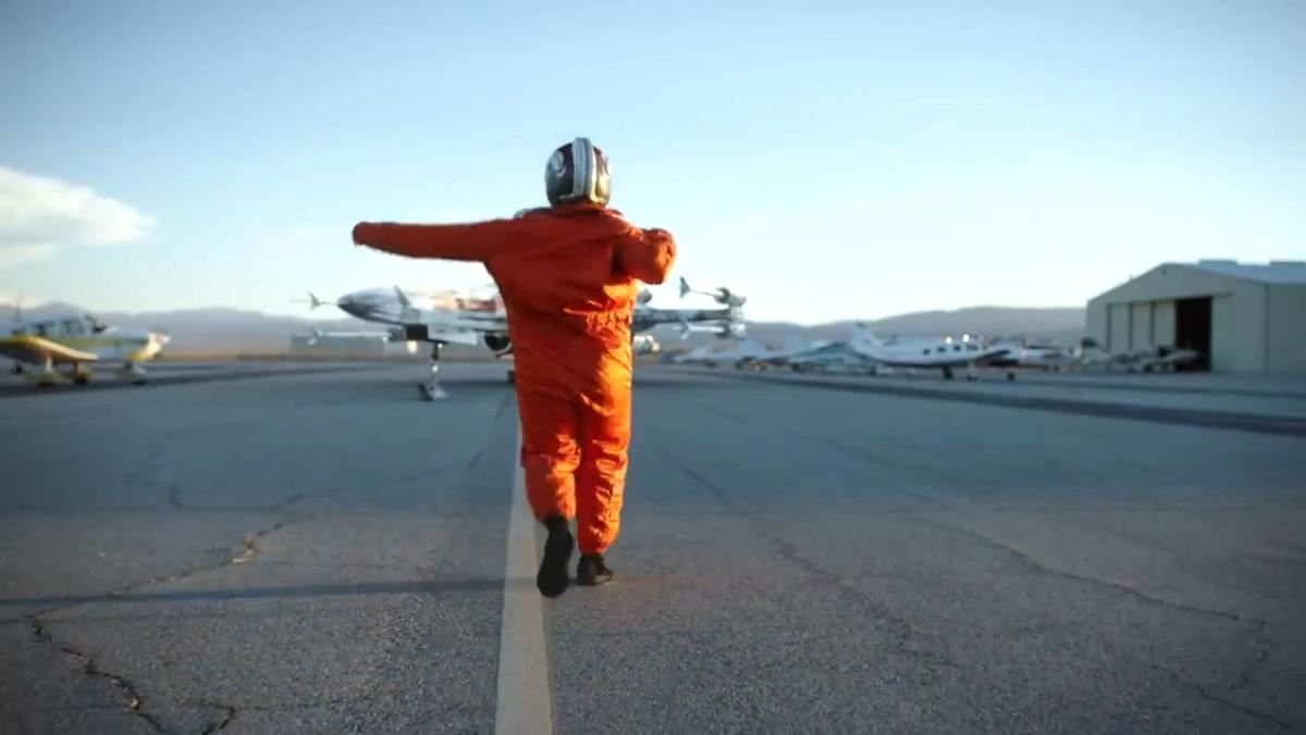 Patty Jenkins as a starfighter pilot for Rogue Squadron Star Wars movie video