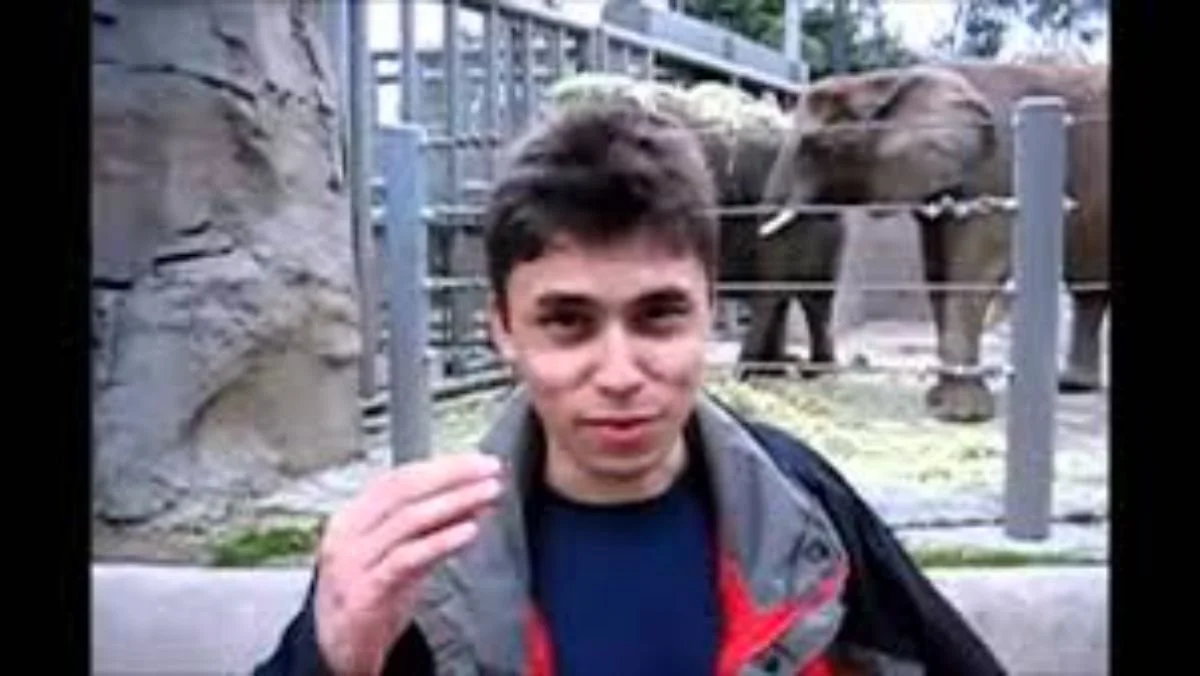 image of Jawed Karim in the first and oldest YouTube video ever me at the zoo