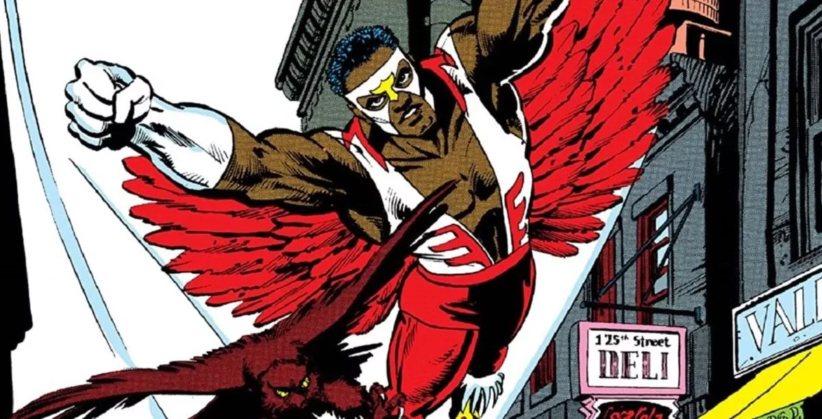 The Falcon, as he appears in his 1983 limited series from Marvel Comics.