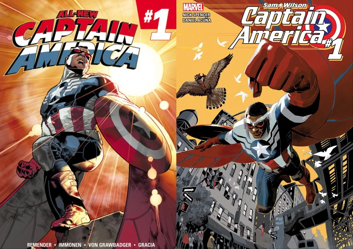 Sam Wilson in his headlining Captain America series from Marvel Comics.