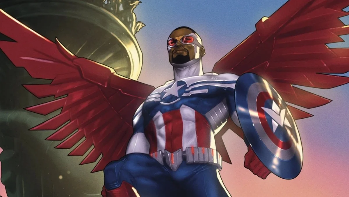 Sam Wilson as Captain America in the pages of Marvel Comics.