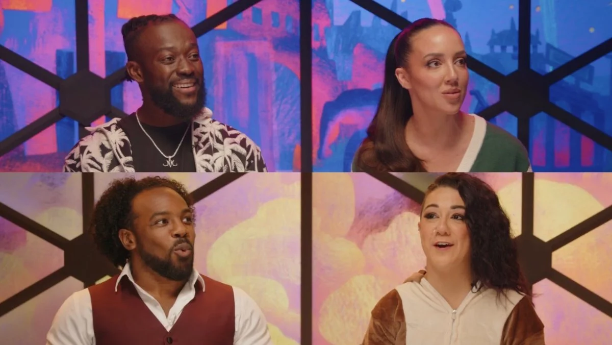 From top left clockwise: Kofi Kingston, Chelsea Green, Xavier Woods, and Bayley