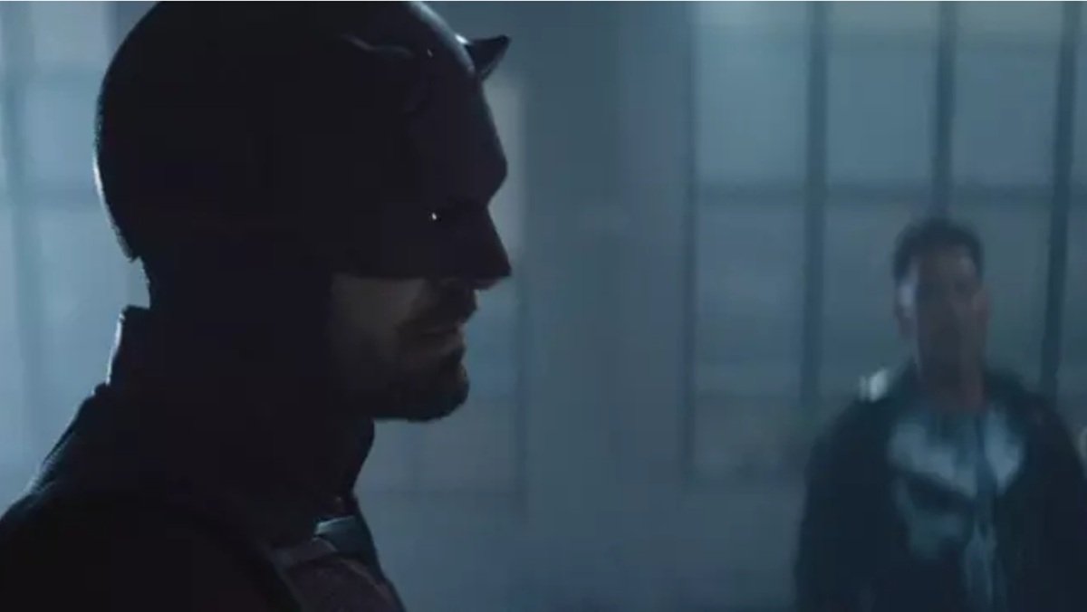 Daredevil (Charlie Cox) reunites with Frank Castle (Jon Bernthal) in Daredevil: Born Again.
