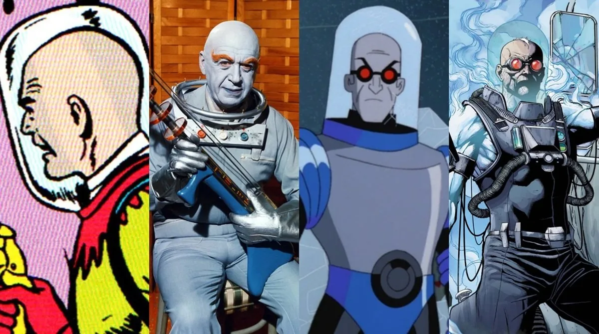 Batman villain Mister Freeze throughout the years in DC Comics.