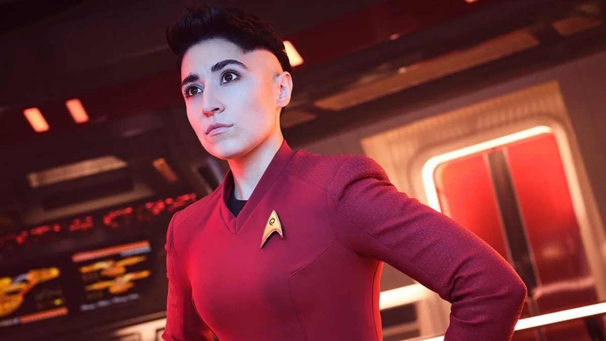 Melissa Navias as Lt. Erica Ortegas in Star Trek: Strange New Worlds.